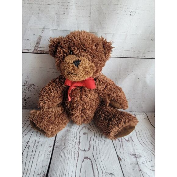 ProFlowers 8 inch Teddy Bear with Red Bow Brown Plush stuffed animal - Picture 1 of 7